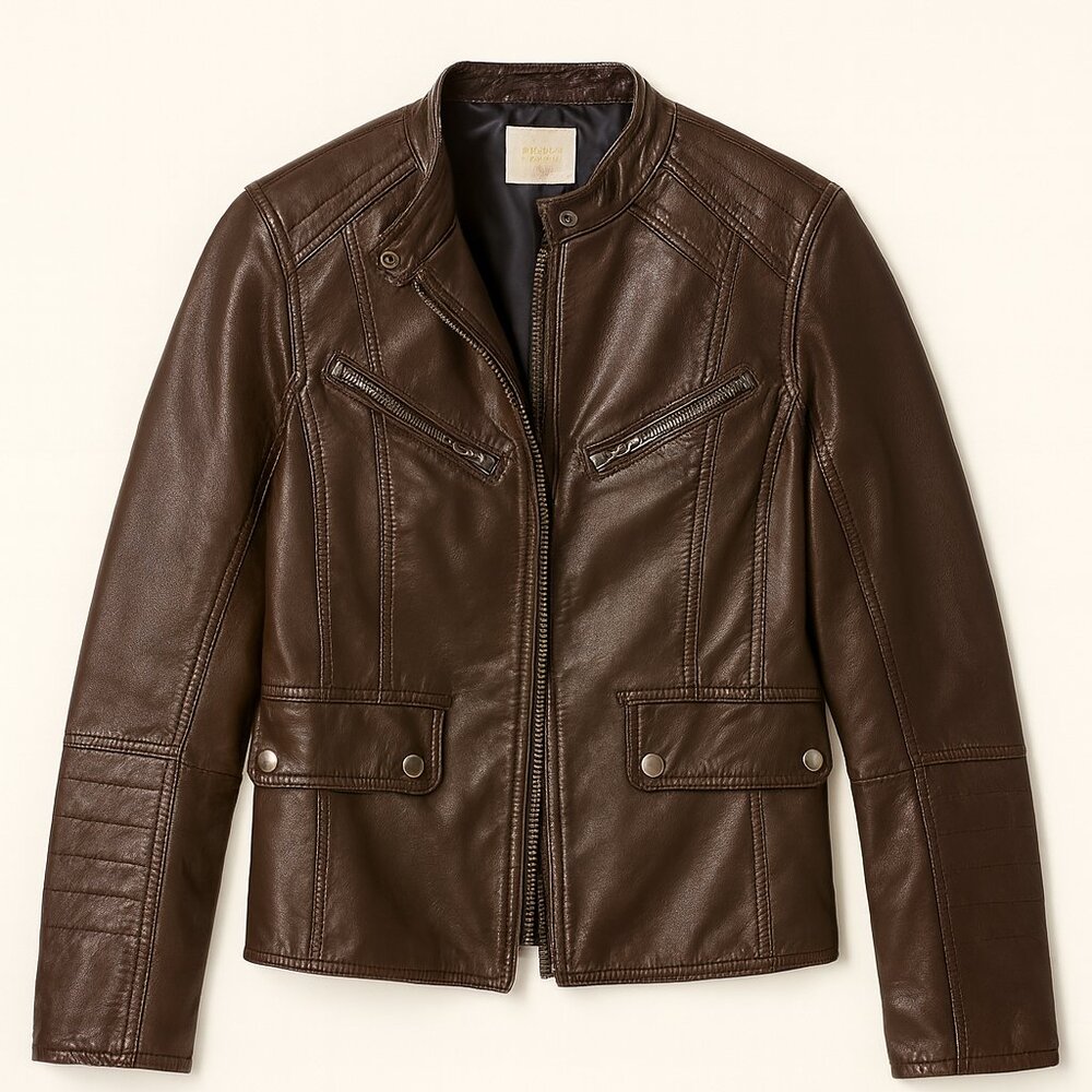 Brown faux leather jacket